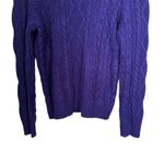 Ralph Lauren LRL  Jeans Womens Sz L Purple Cable Knit Pullover Rollneck Sweater Photo 2