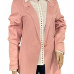 Eileen Fisher SILK Pink Blazer Size Large Notch Collar One Button Jacket EUC Photo 0