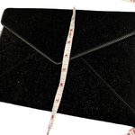 Rebecca Minkoff  Glitter Suede Envelope Clutch in Black with Gold Zipper Trim Photo 5
