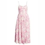 Free People NWT The Perfect Sundress Size XS Pink White Floral Linen Maxi Dress Photo 10