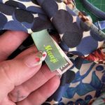 Maaji Women XL Blue Red White Floral Paisley Bikini Top Reversible Tie Back Photo 5