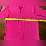 Chico's Chico’s Long Sleeve Button Up Chiffon Hot Pink Office Size 0 US 4/6 Small Photo 5
