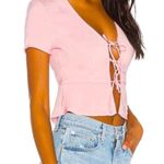 superdown  Ciara light pink tie front top size L large spring blouse shirt NWT Photo 2