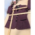 Le Suit  Women Purple Black Tweed Jacket 12 Lapel Notch Collar Pockets 3 Buttons Photo 7