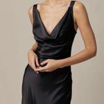 RIHOAS The Black Cowl Neck Sheath Satin Maxi Dress 22 Size M Photo 4