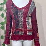 Alberto Makali Multi-print Floral Ruffle Blouse Photo 4