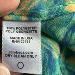 Rory Beca Artsy Watercolor Coverup Dress Semi Sheer Mini Green Resortwear Photo 7