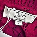 MISSMAY | Dark Red Floral Lace Boatneck Swing Dress box Pleated Stretch | Size L Size L Photo 6