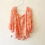 Sanctuary NWT   Pink Floral Top Square Neck Bohemian Puff Sleeves Size‎ 2X Photo 5