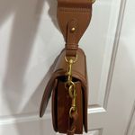 ZARA BROWN SADDLE BAG CROSS BODY PURSE WITH DETACHABLE CANVAS STRAP Photo 7