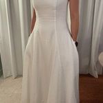 FAVORITE DAUGHTER White Cotton Strapless Favorite Linen Midi Dress Size 8 Photo 12