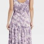 Knox Rose Purple Tie Dye Tiered Scoop Back Tank Maxi Dress Size Medium NWOT Photo 1