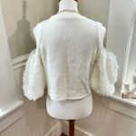 ZARA Large Top Cream Knit Puffy Tulle Cloud Sleeves Girlcore Romantic Softgirl Photo 2