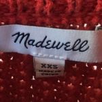 Madewell Balloon Sleeve Sweater Womens XXS Cozy Red 100% Cotton Knit Preppy Photo 4