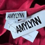 AMYLYNN Backless Satin Dress Jolie Satin Slip Dress in Burgundy Size Small Red Photo 4
