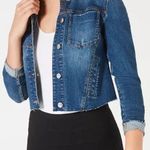 Bar III  distress seam-detail jean jacket, size S denim jacket Photo 0
