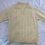 Yellow Cable Knit Sweater Size M Photo 2