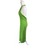 LaMarque Miles Halterneck Dress Green Deep V Textured Midi Dress Bodycon Medium Photo 5