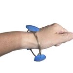 Acrylic Blue and Faux Gold Wire Bracelet Chunky Stone Photo 1