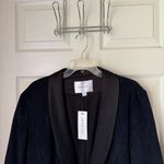 Amour Vert  XL Navy One Button Corduroy Blazer With Black Silk Trim‎ Lapel… Photo 3