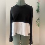 PINK - Victoria's Secret PINK by Victoria's Secret black and white snap sleeve sweatshirt Photo 3