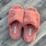 Qupid Fluffy fuzzy salmon pink slippers Size 7/8 Photo 0