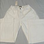 NWT Luvamia szM white wide leg slight flare elastic waist zip front pants White Size M Photo 0