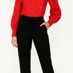 Walter Baker Walter‎ Baker Sophia Jogger Black Linen Blend Mid Rise Travel Pants Size M NWT Photo 0