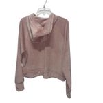 All In Motion  Velour Rib Hoodie Large Pink Long Sleeve Soft Stretch Pullover NWT Photo 3