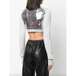 VAQUERA Cropped Knit Sequin Back Cardigan Grey Womens Size XS Silver Photo 1