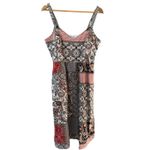 Rachel Zoe ‎ Linen Patchwork Floral Paisley Midi Dress Pockets Multicolor Size 10 Photo 1