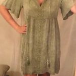 Altar'd State Green Open Shoulder Dress Photo 1