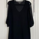 Lulus  Womens Shifting Dears Black Long Sleeve V-Neck Mini Dress Size Small Photo 0