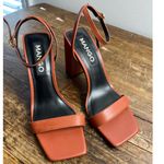 Mango Leather Ankle-Cuff Sandals Size 37 Photo 1