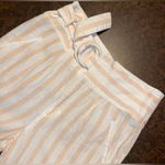 Anthropologie Oasis Striped High-Rise Belted Linen-Blend Pants - size 4 Photo 3