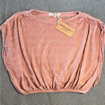 Project Social T  Sweater Womens Small Pink Burnout Short Sleeves Tops Knit Photo 0
