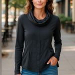 European Culture Black Long Sleeve Gray/Black Top. Cowl Neck Size undefined Photo 0