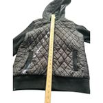 Tommy Hilfiger  Quilted Hooded Jacket Black Knit‎ Sleeve Womens Large L Photo 3