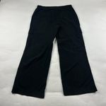 Old Navy Black Poplin Canvas High Rise Wide Leg Cargo Pant M Photo 4