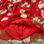 ZARA  Red Floral Ruffle Maxi Dress Size S Photo 8