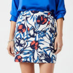 J.Crew White Blue & Red Floral Print Mini Skirt 0 Photo 0