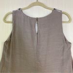 Luxology  Women's Dress Sz S Tan Khaki Beaded Neck Lightweight Mini Photo 4