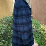 Coach  blue & black plaid winter peacoat Photo 5