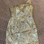 Tony Bowls Gold Beaded Party Dress Photo 0