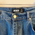 Minga London High Rise Wide Leg Butterfly Embroidered Jeans Size 8 Cotton 32” Blue Photo 3