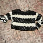 Free People  fair aisles cropped sweater long sleeve crochet knit med shirt Photo 4