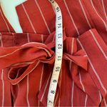J.O.A. High Waisted Wide Leg Crop Pant with Tie Red Stripe Size Medium NWT Photo 4