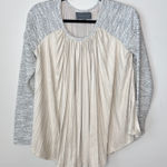 Anthropologie  Sunday in Brooklyn Mix Media Long Sleeve Flowy Top Small‎ Boho Photo 0