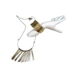 Golden needle candle long necklace and metal gold toned cuff bracelet set Photo 0