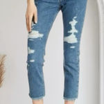 Hudson Jeans  Luxe Crop Riley relaxed straight hidden bottoms medium light sz 26 Photo 0